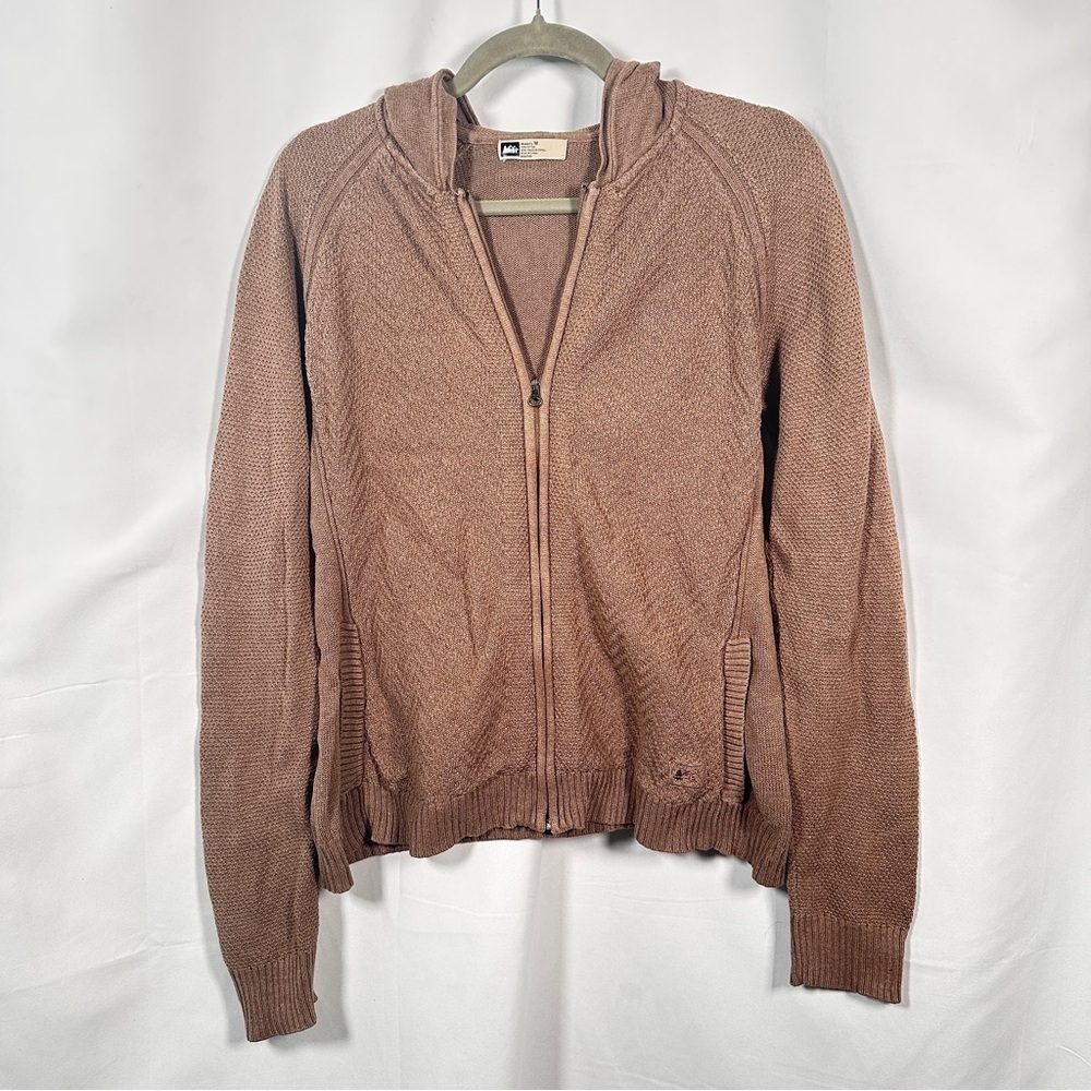 REI Knit Zip Hoodie — Neutral Taupe (M) — Gorpcore Everyday Essential Minimalist